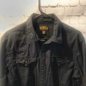 True Religion Black Pearl Snap Button Down